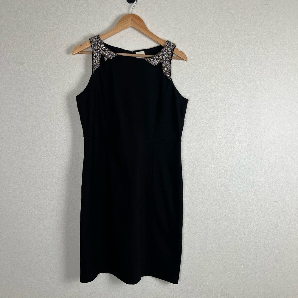 NWT Chicos Dress‎ Womens Size 1 Black Cocktail Sleeveless Beaded Elegant LBD